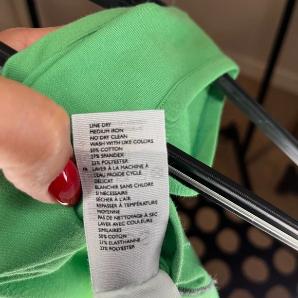 ❤️COS women dress M green jersey knit visible  seam pull on A-line midi - Picture 5 of 5